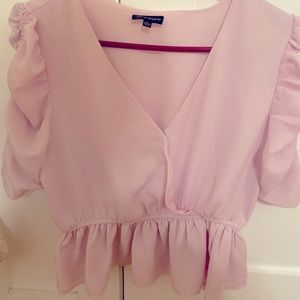 Blush pink peplum top
